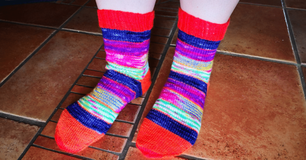 Stino-Socken an den Füßen