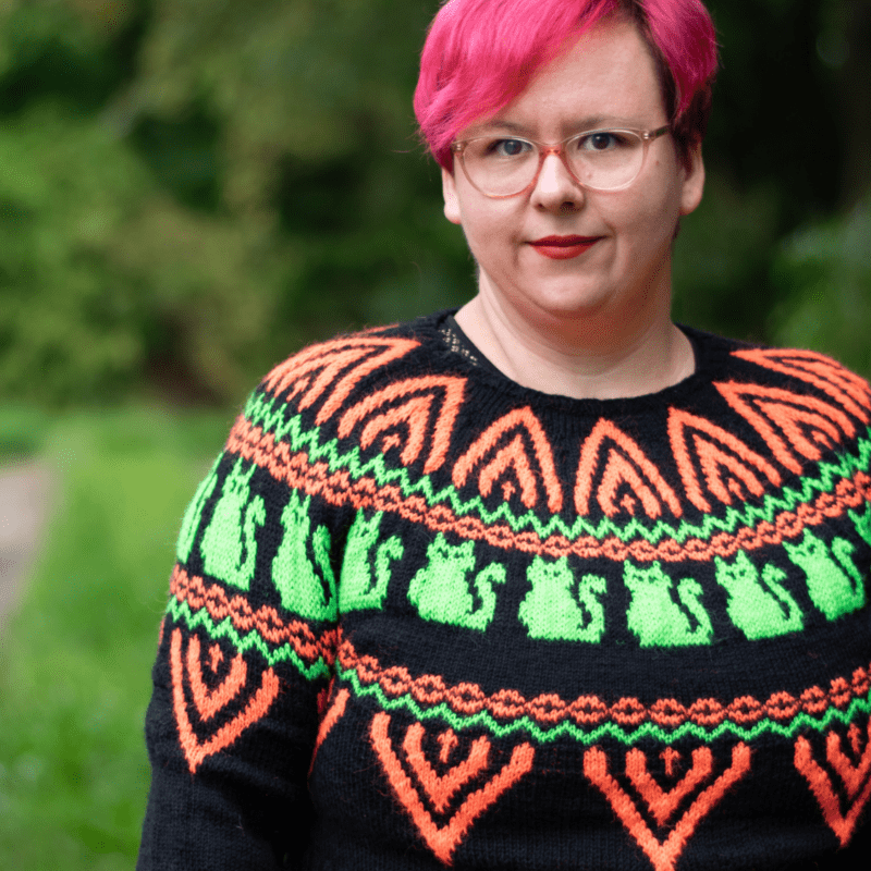 Strickanleitung für den Colorwork-Pullover "Scary Cat Sweater" [Digital]