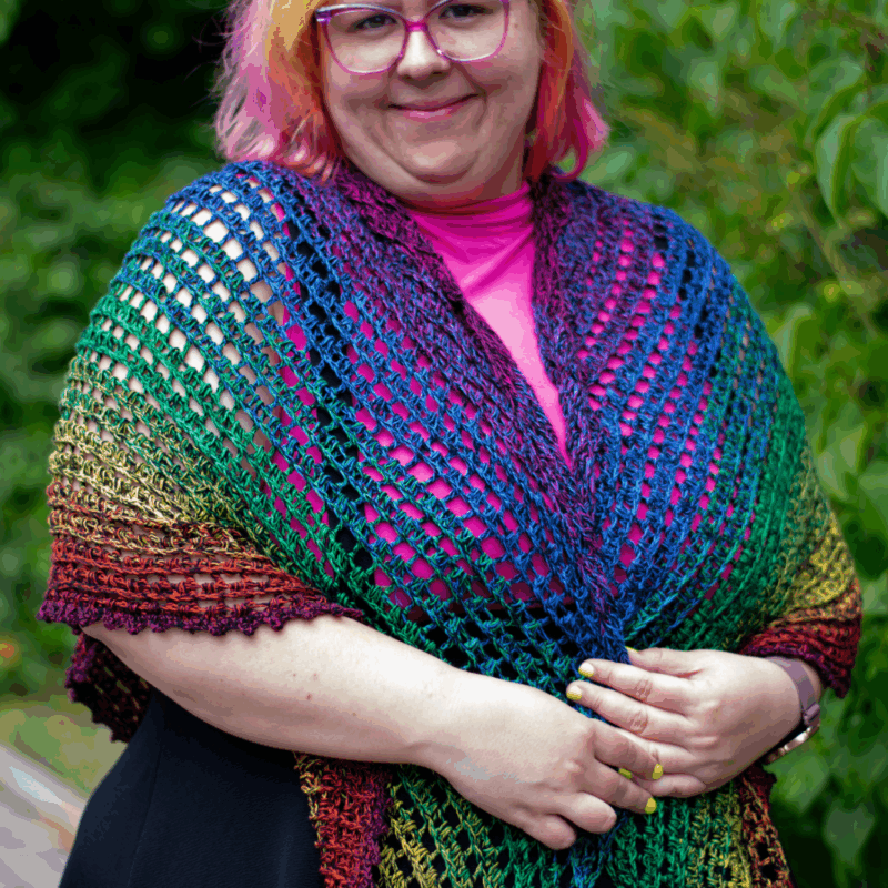 Irides Shawl Tuch mit 2 Reihen häkeln