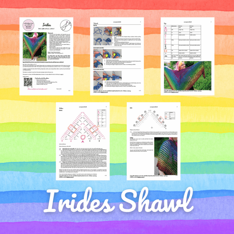 Irides Shawl Tuch mit 2 Reihen häkeln