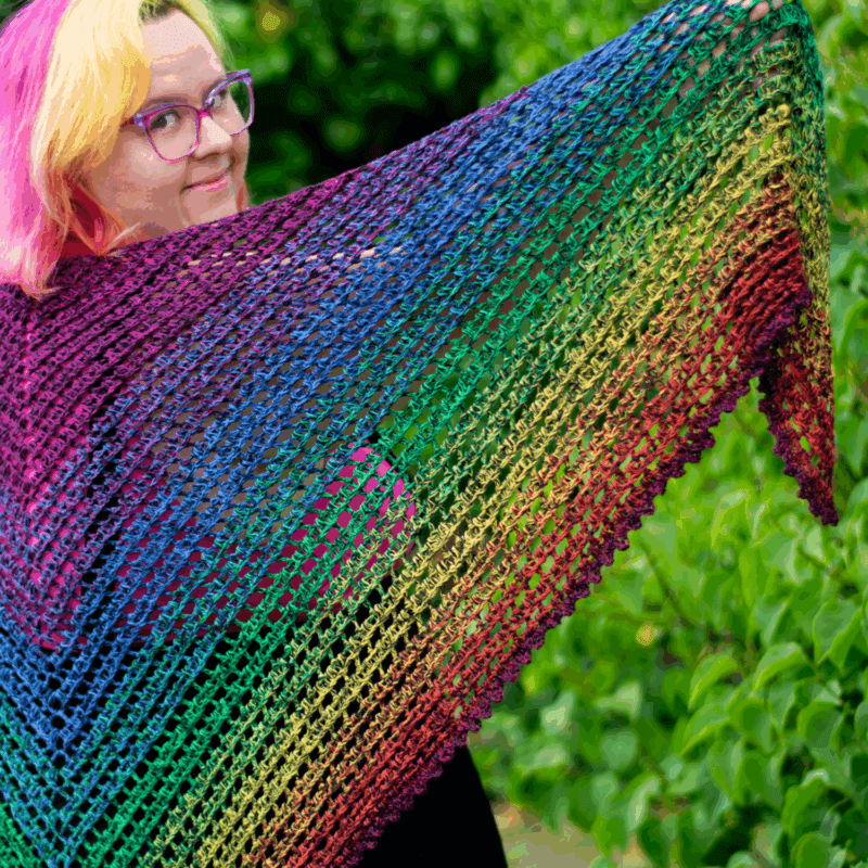 Irides Shawl Tuch mit 2 Reihen häkeln