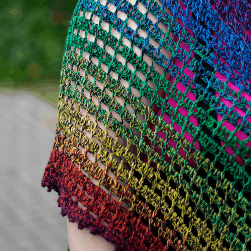 Irides Shawl Tuch mit 2 Reihen häkeln