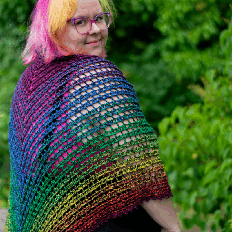 Irides Shawl Tuch mit 2 Reihen häkeln