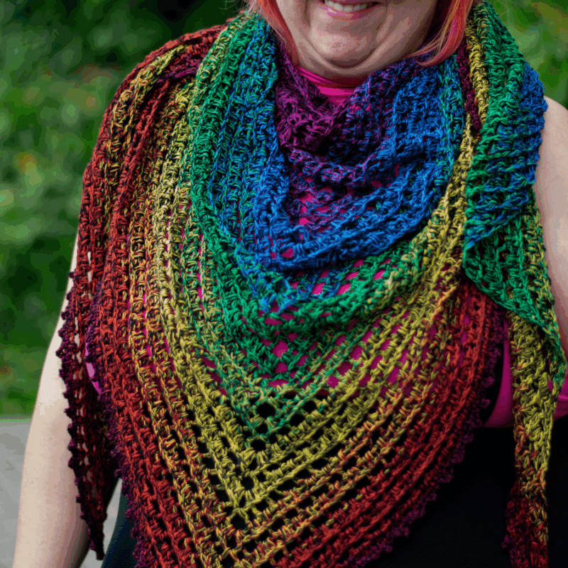 Irides Shawl Tuch mit 2 Reihen häkeln