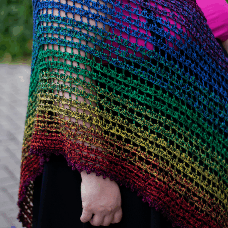 Irides Shawl Tuch mit 2 Reihen häkeln